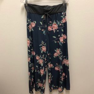 Floral wide leg lounge pants